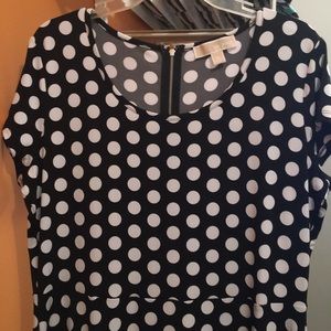 Fun polka cap sleeve knit dress
